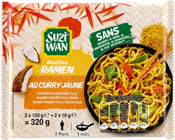 Nouilles Ramen au curry jaune